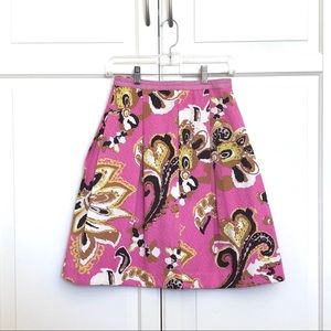 Tory Burch Pink Floral Midi Skirt Size 2